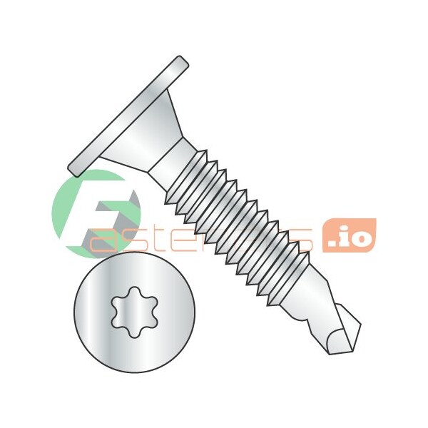 Newport Fasteners Self-Drilling Screw, #10-24 x 1-1/2 in, Zinc Plated Steel Wafer Head Torx Drive, 1000 PK 498253 - main